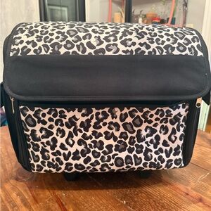 Leopard Print Rolling Bag